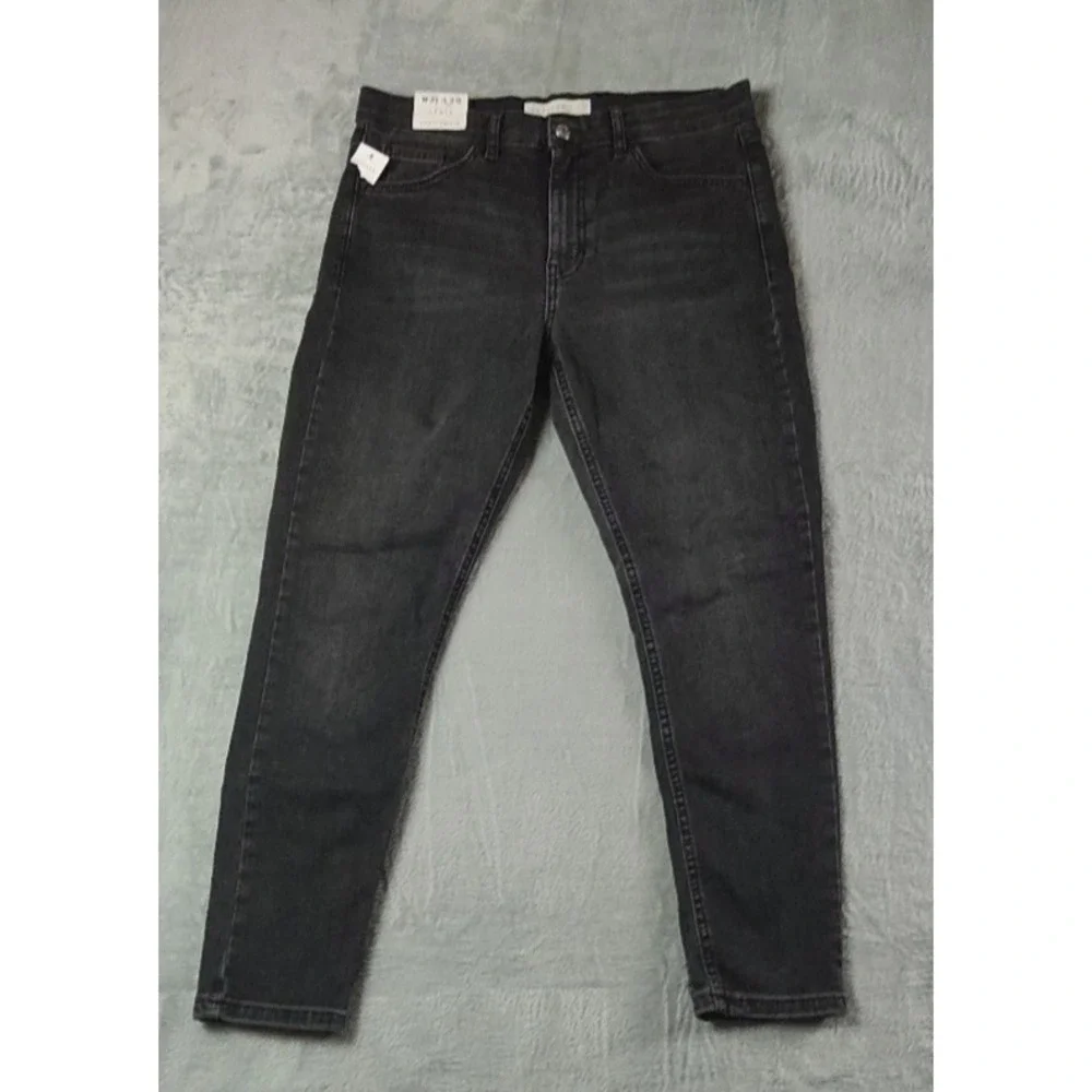 Topshop Jamie Skinny Fit Jeans Womens Size 31 x 28 Dark Gray Stretch Petite